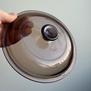 1 PYREX V-1-C B 23 Amber Glass Round Circle Replacement Lid